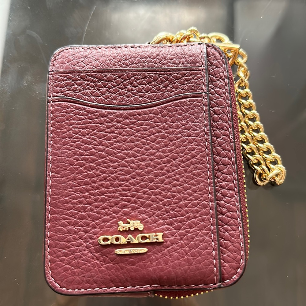Small Coach Wallet with Chain